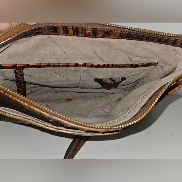 Brahmin Brown /Tan Crocodile Leather Crossbody bag - Picture 5 of 11